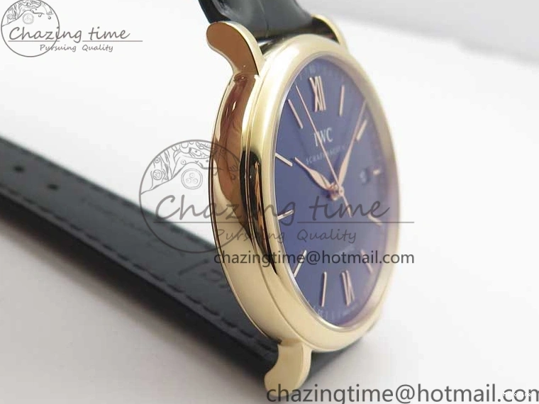 MIROTIME 0319 MoistureWicking Portofino Automatic RG IW356522 FKF 1:1 Best Edition Blue Dial on Black Croco Strap A 7109